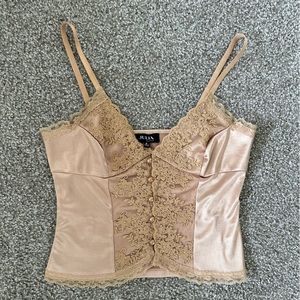 Satin Lace Tank Top - Y2K